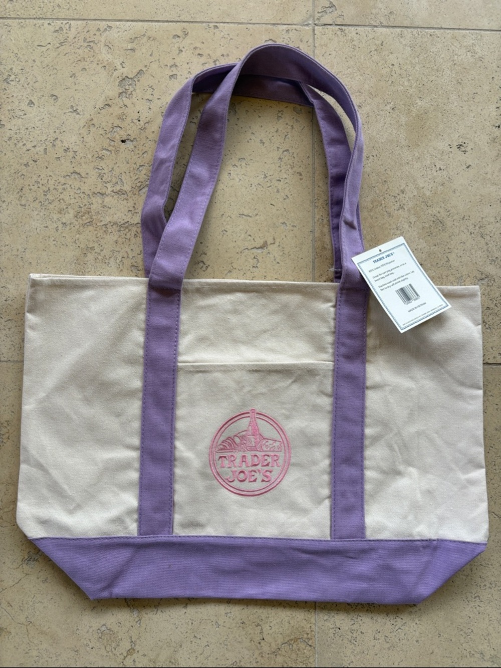 TRADER JOE’S Lavender Tote Bag. Full Size. Brand New - Picture 6 of 7